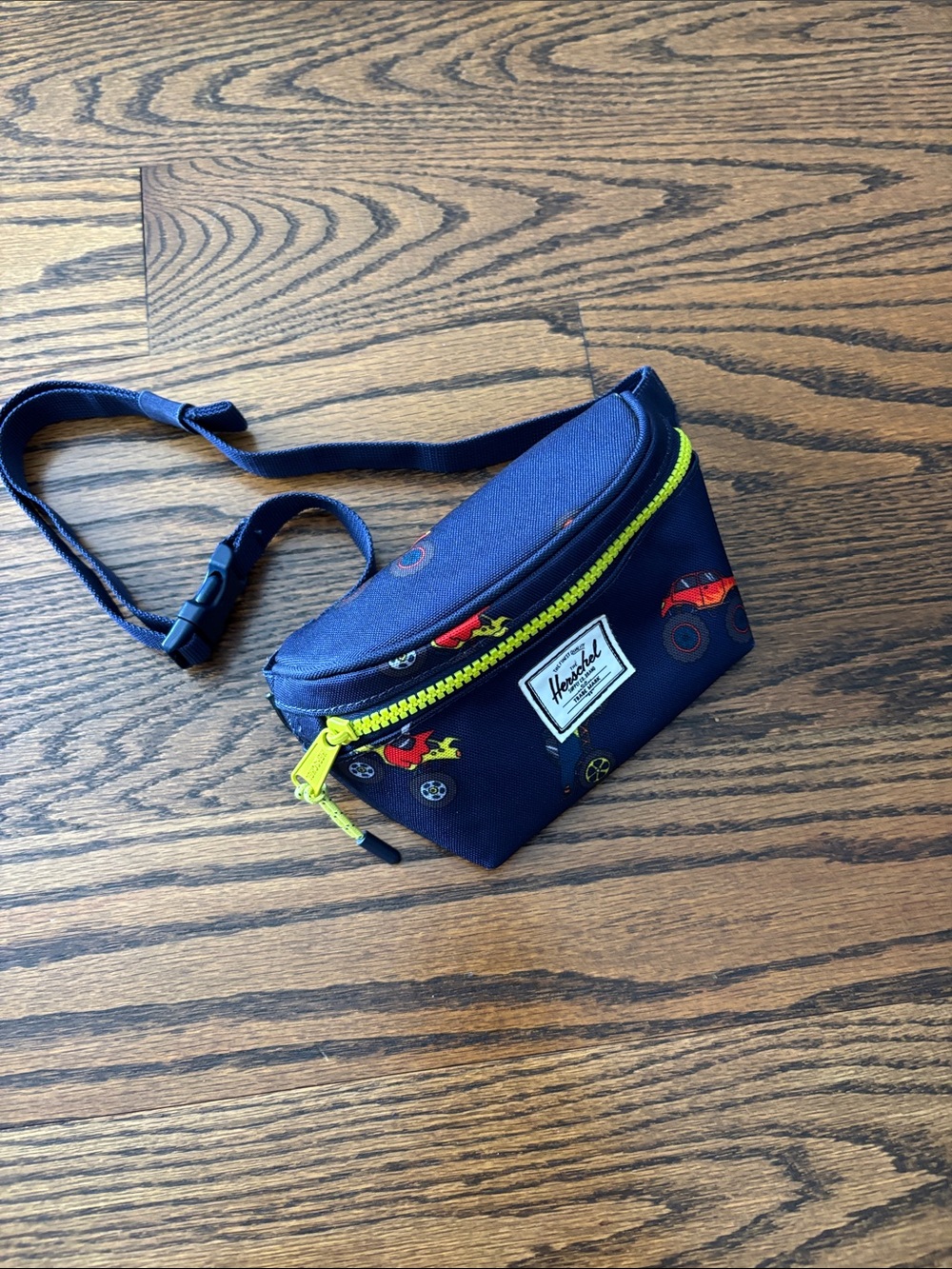 Herschel Navy Kids Fanny Pack with Race Car Print